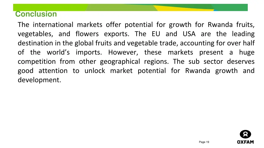 conclusion the international markets offer