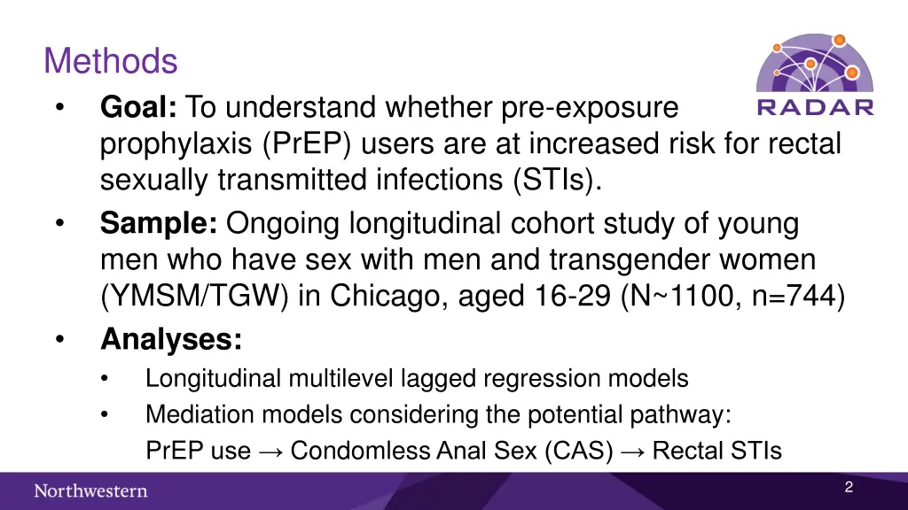 methods goal to understand whether pre exposure