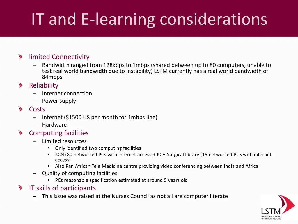 it and e learning considerations