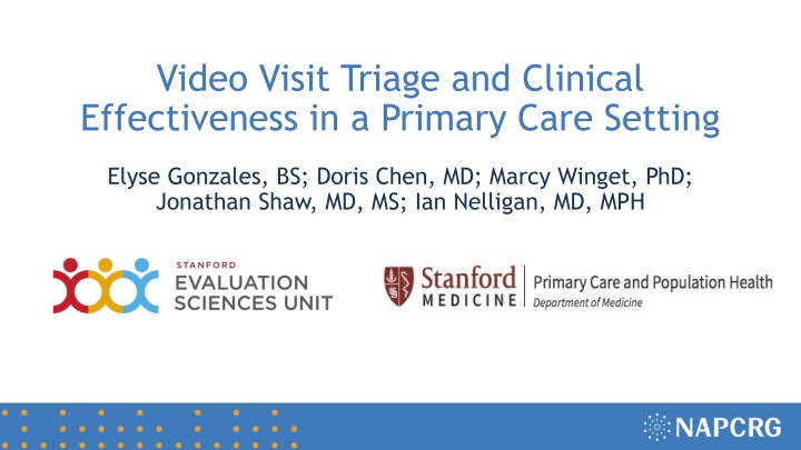 video visit triage and clinical effectiveness