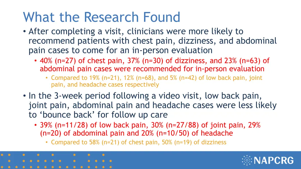 what the research found after completing a visit