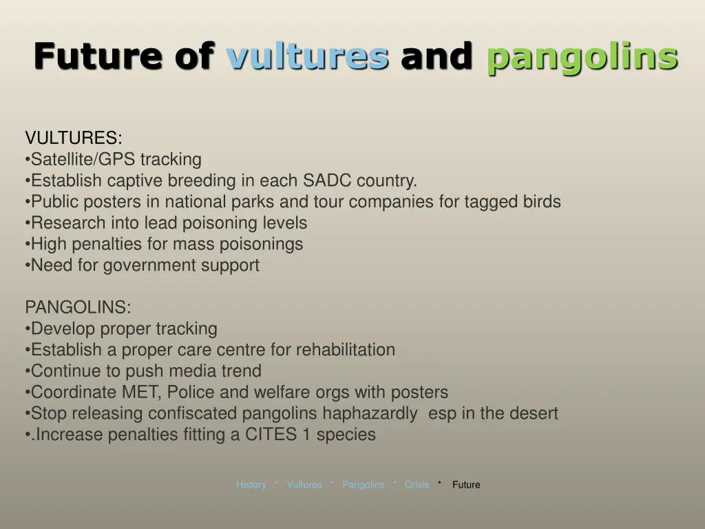 future of vultures and pangolins