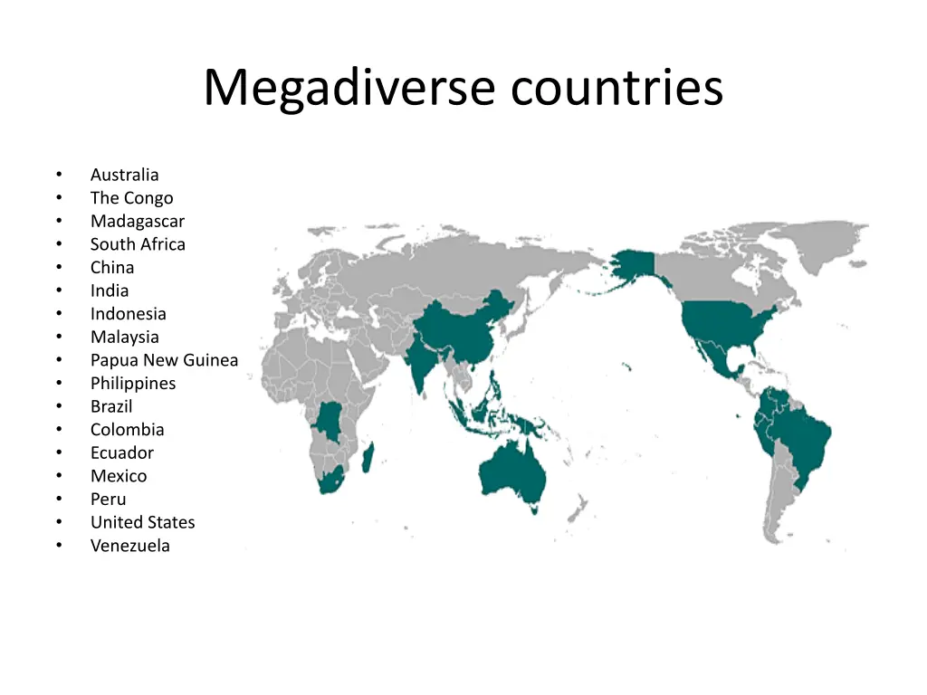 megadiverse countries