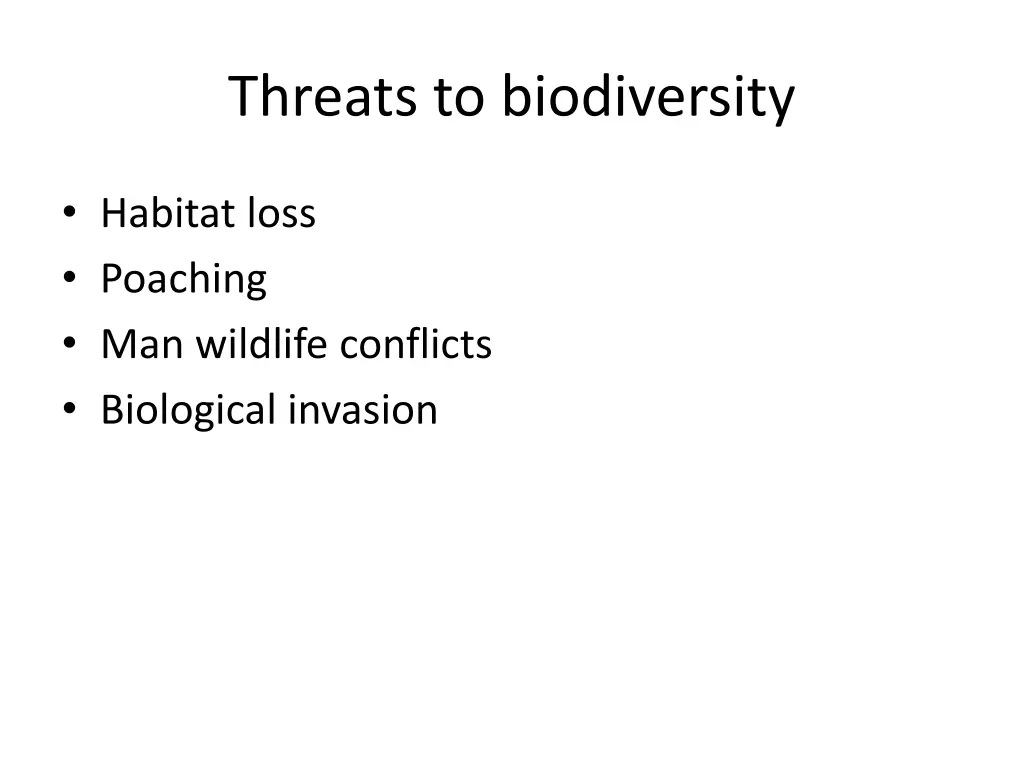 threats to biodiversity