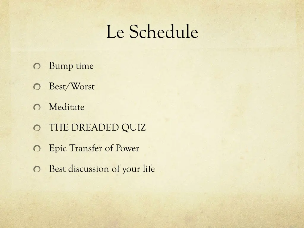 le schedule