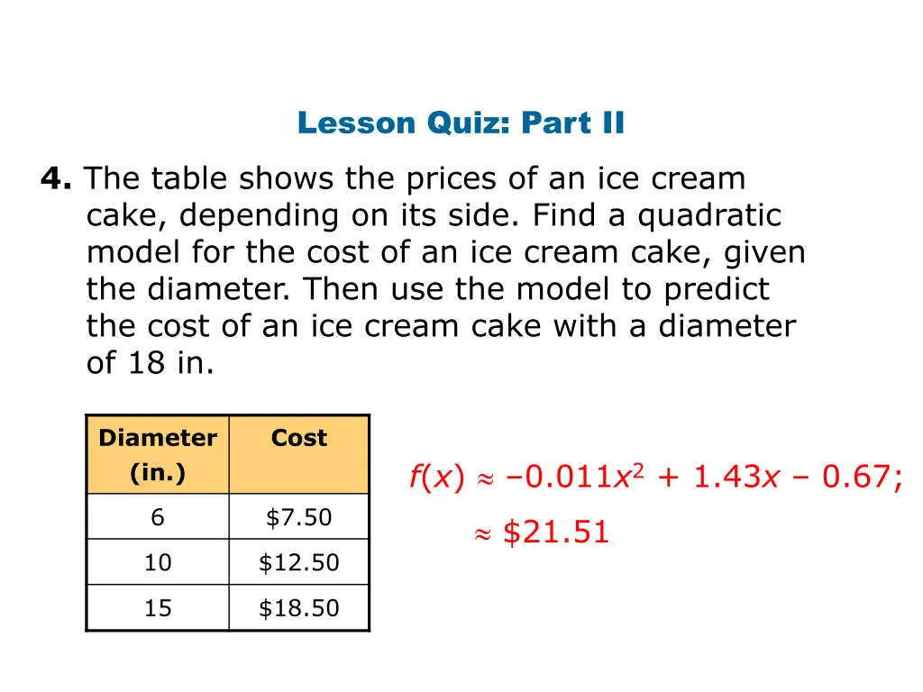 lesson quiz part ii