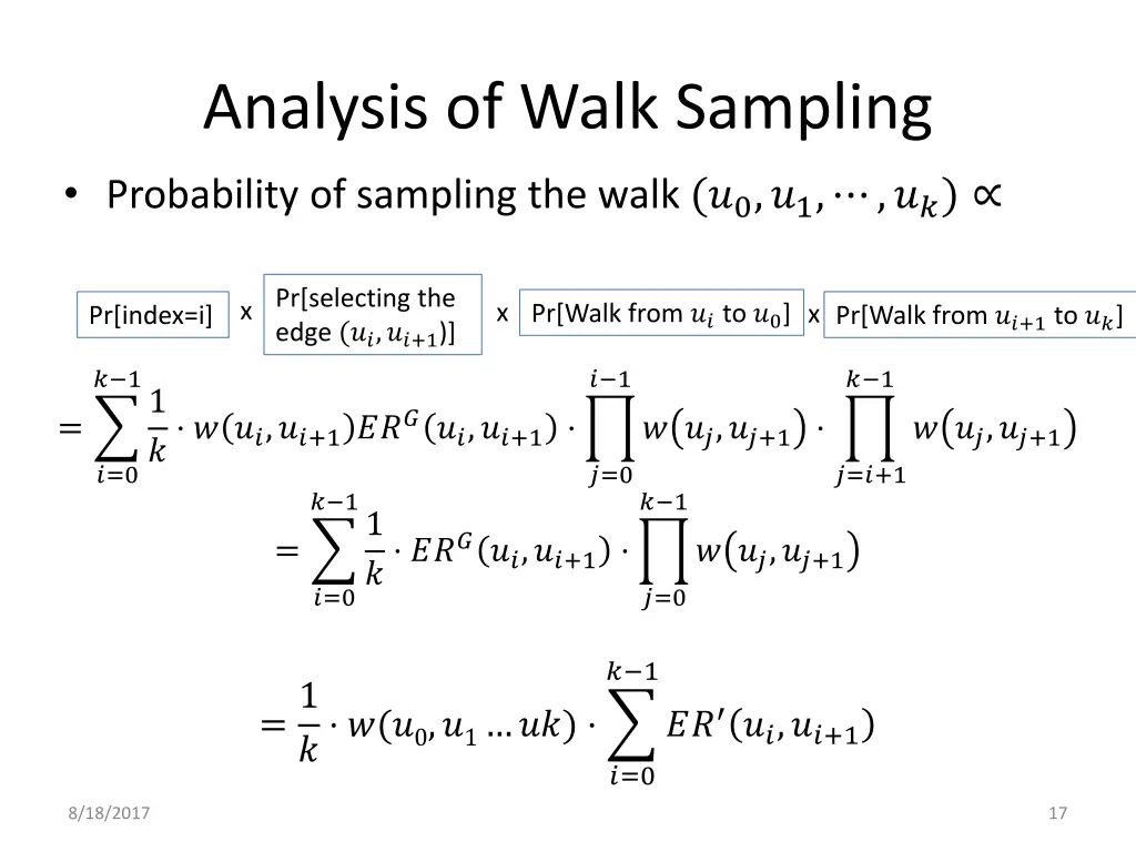 analysis of walk sampling