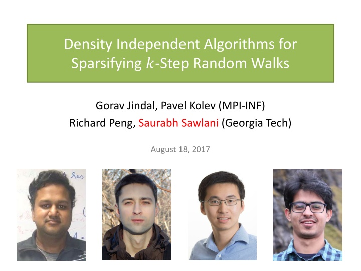 density independent algorithms for sparsifying