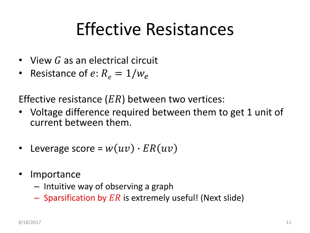 effective resistances