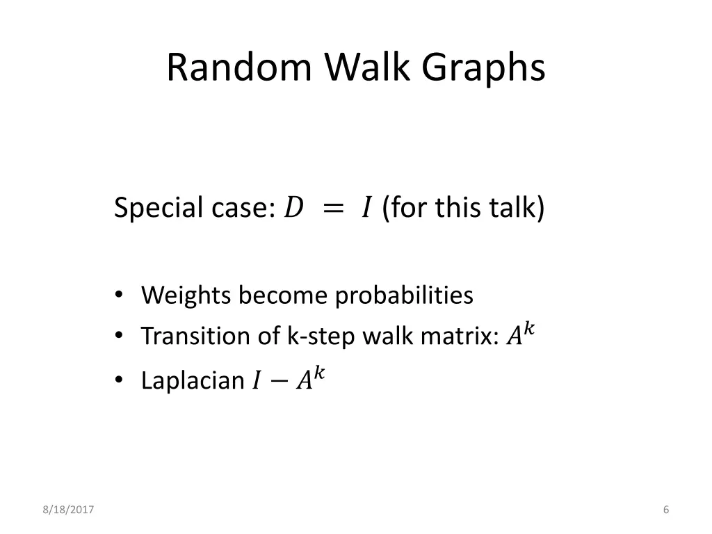 random walk graphs 1