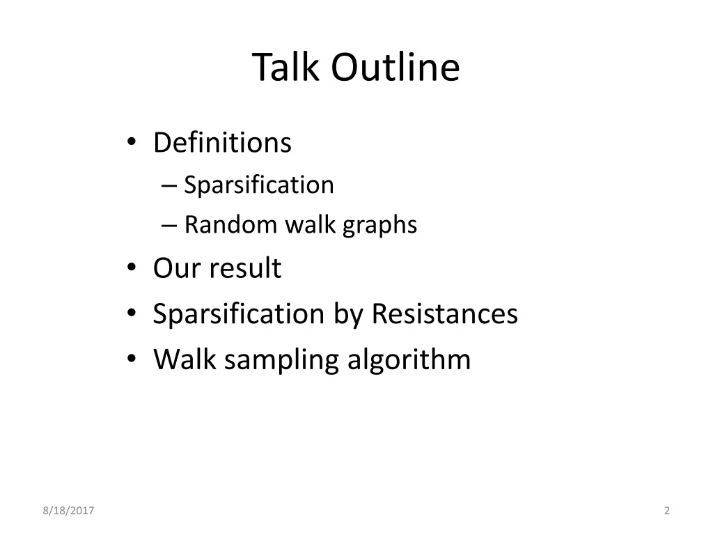 talk outline