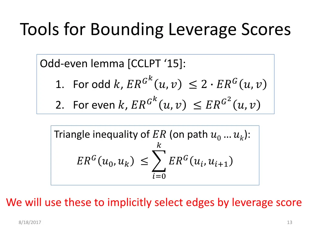 tools for bounding leverage scores