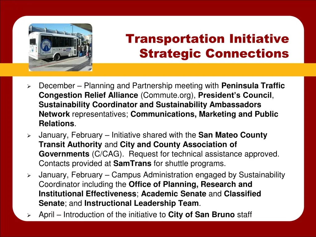 transportation initiative strategic connections