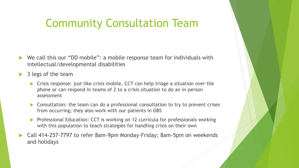 community consultation team