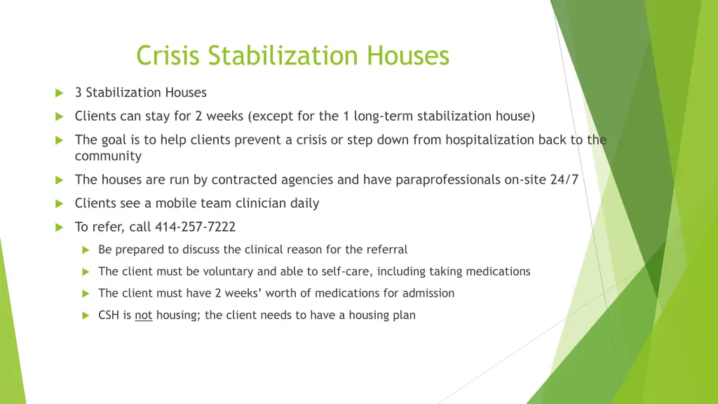 crisis stabilization houses