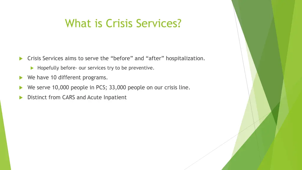 what is crisis services