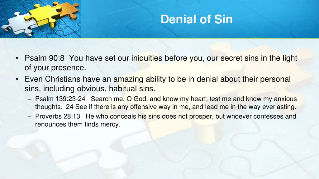 denial of sin