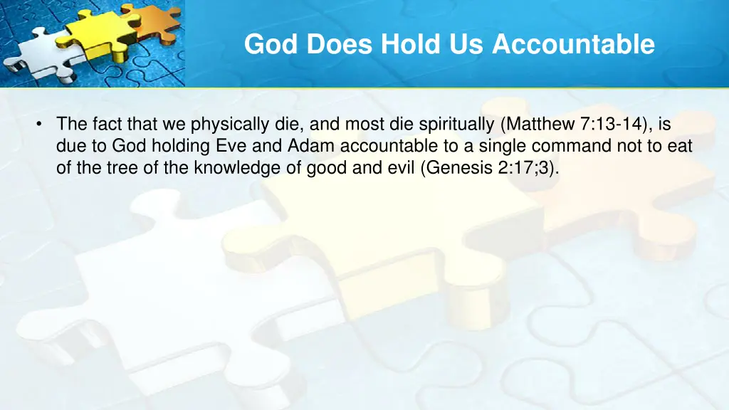 god does hold us accountable