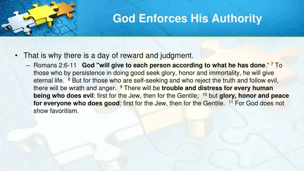 god enforces his authority