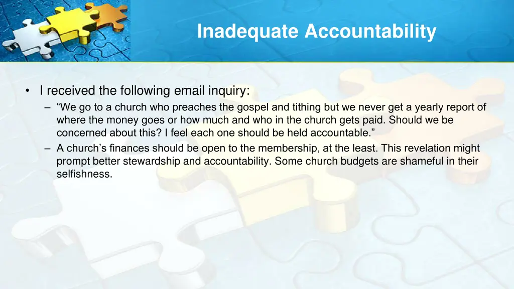 inadequate accountability