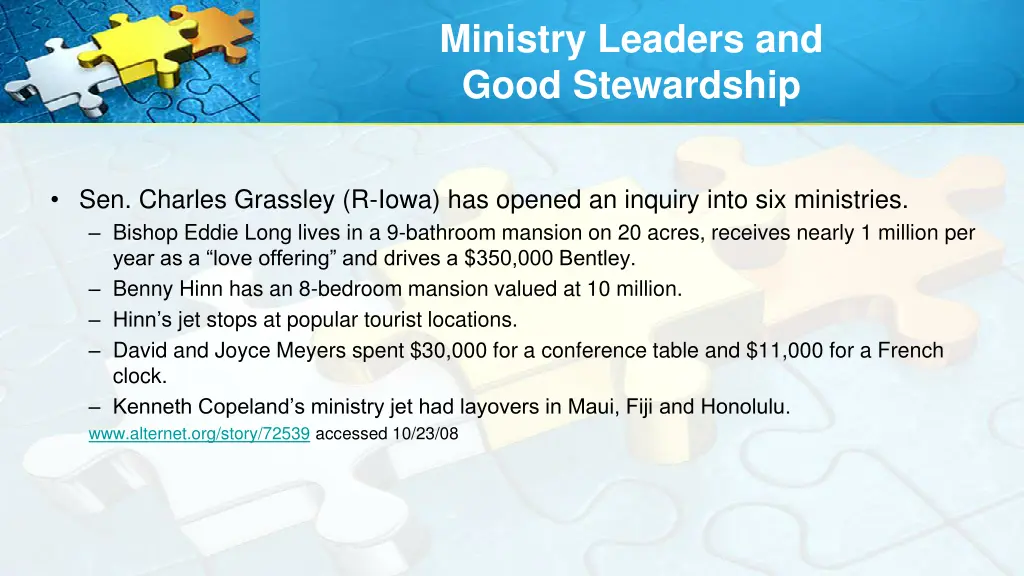 ministry leaders and good stewardship