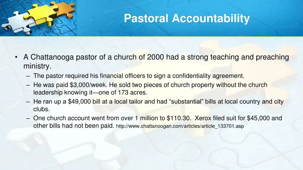 pastoral accountability