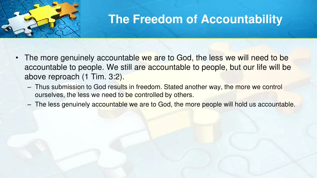 the freedom of accountability