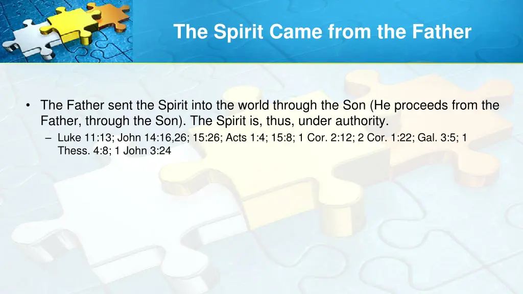 the spirit came from the father