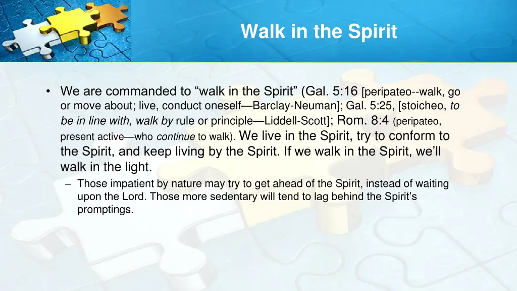 walk in the spirit