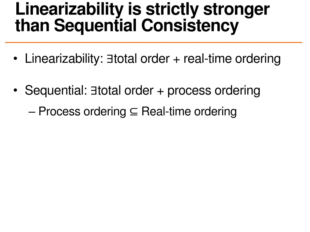 linearizability is strictly stronger than