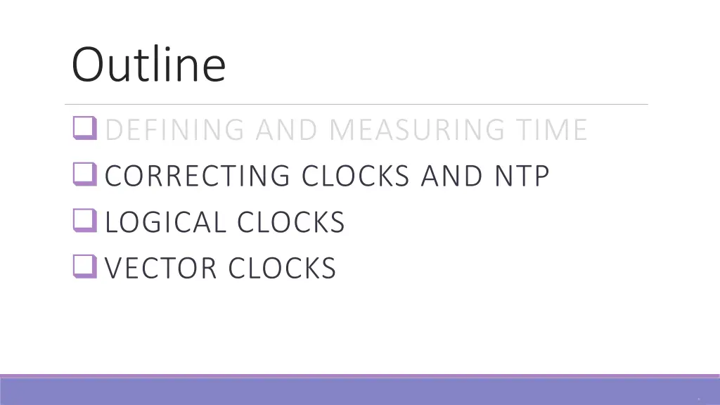 outline defining and measuring time correcting 1