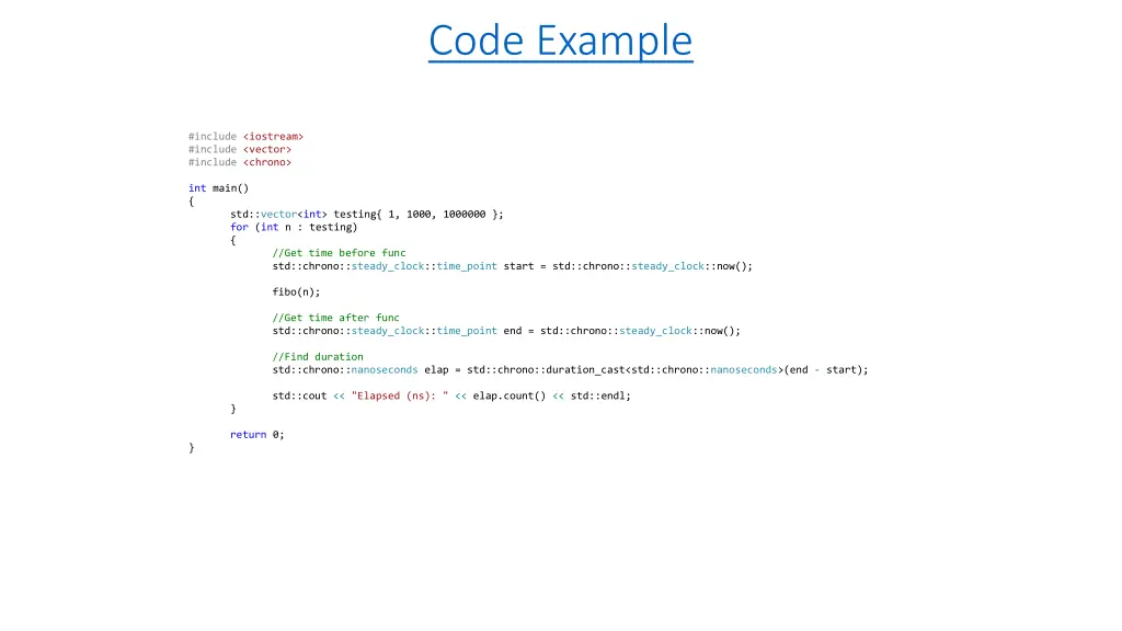 code example