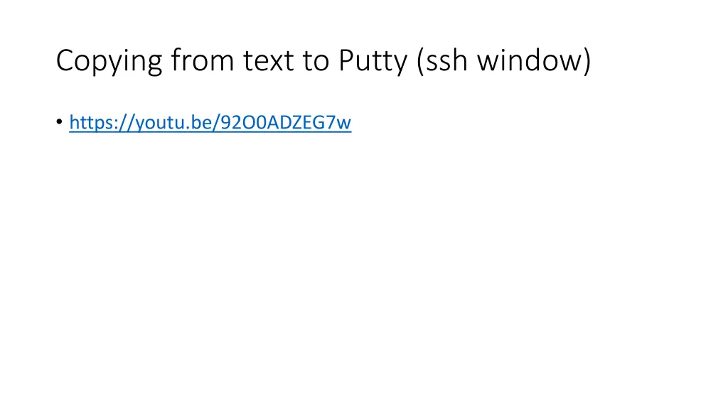 copying from text to putty ssh window