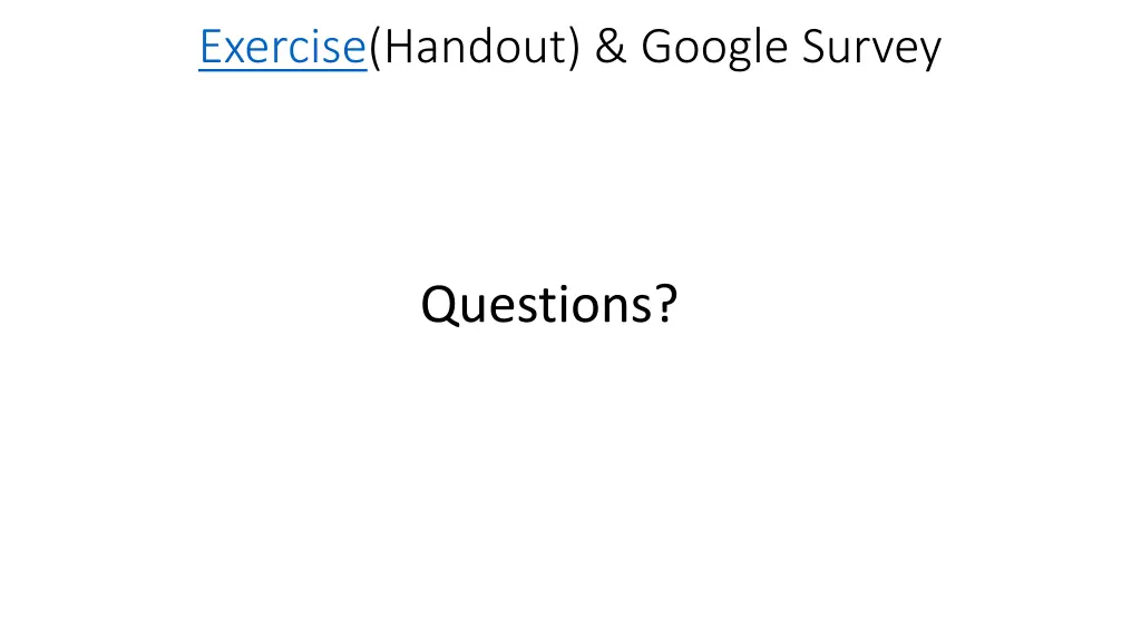 exercise handout google survey