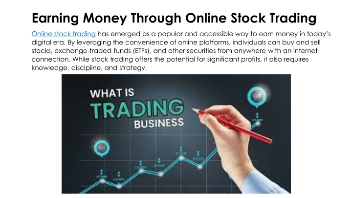 earning money through online stock trading