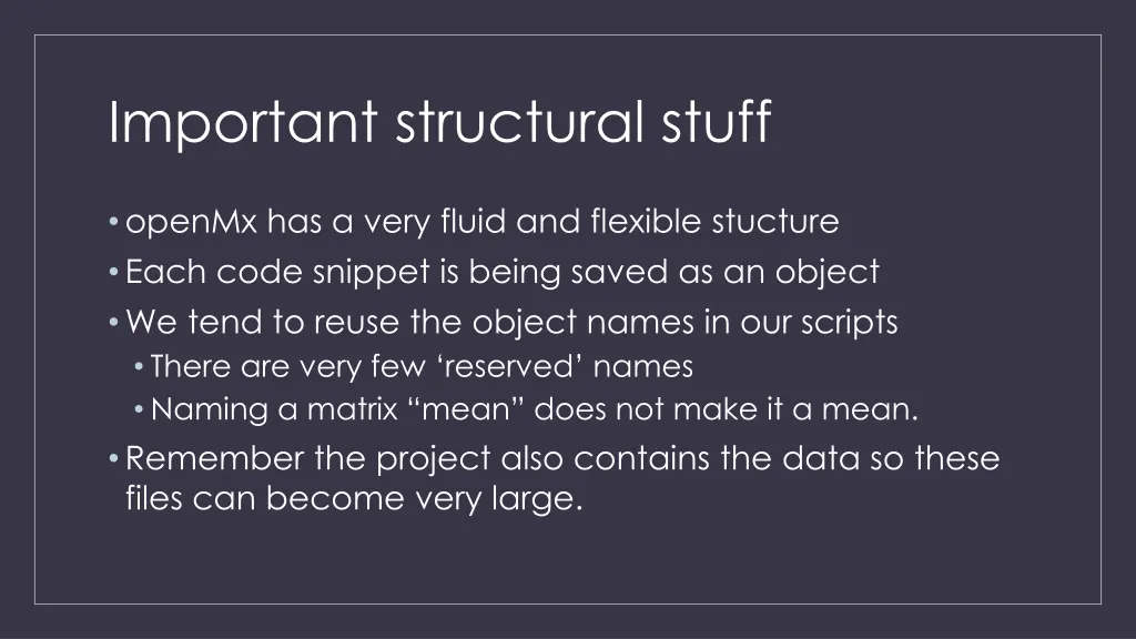 important structural stuff