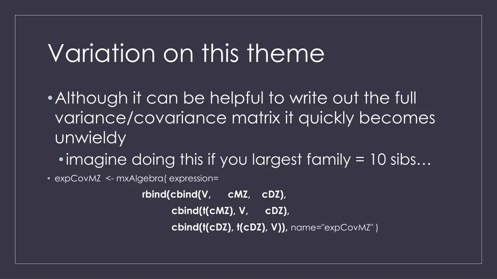 variation on this theme