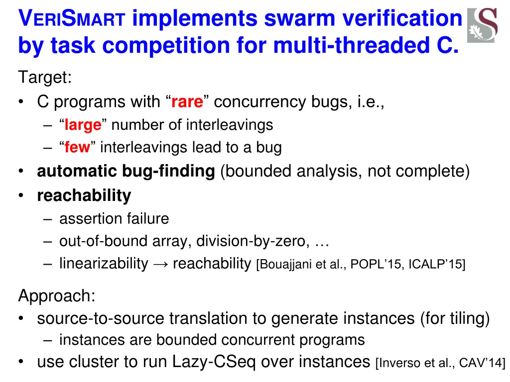 v eri s mart implements swarm verification