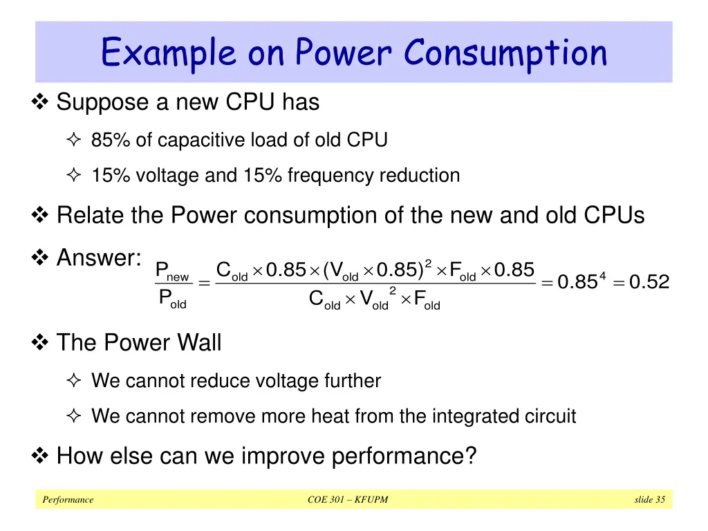 example on power consumption