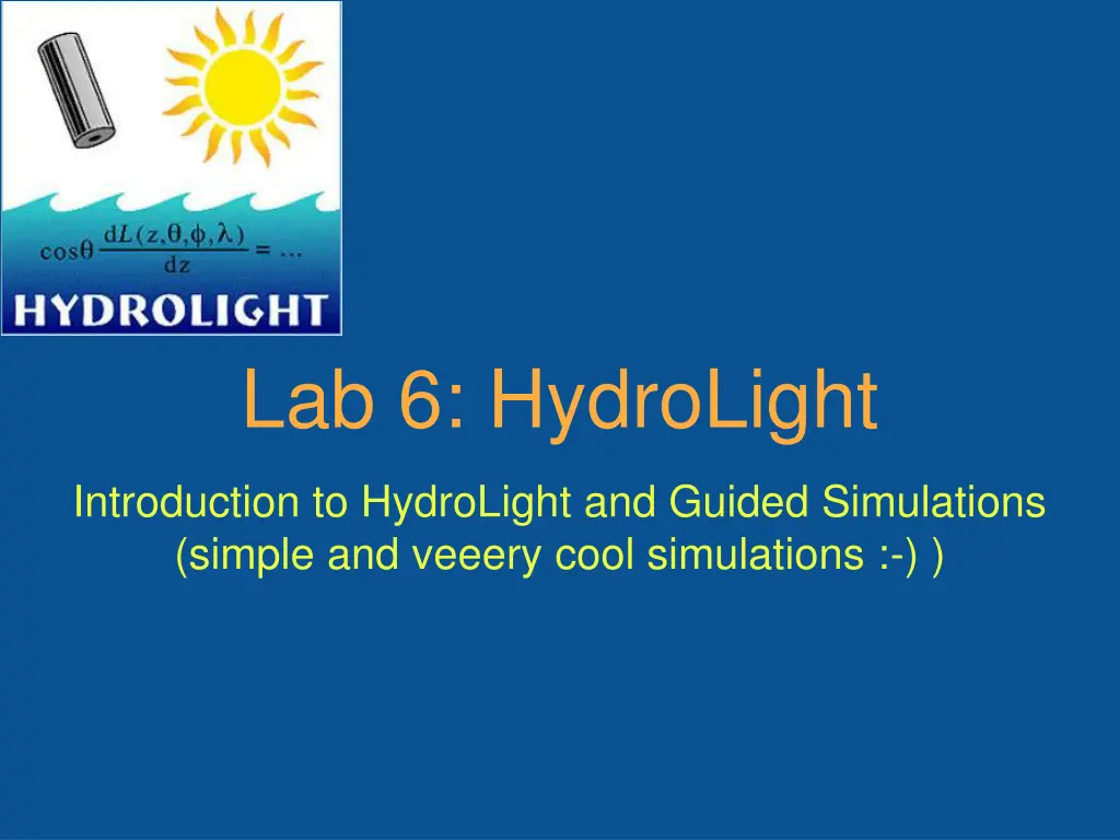 lab 6 hydrolight