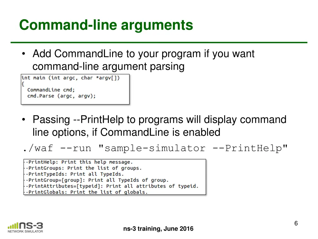 command line arguments