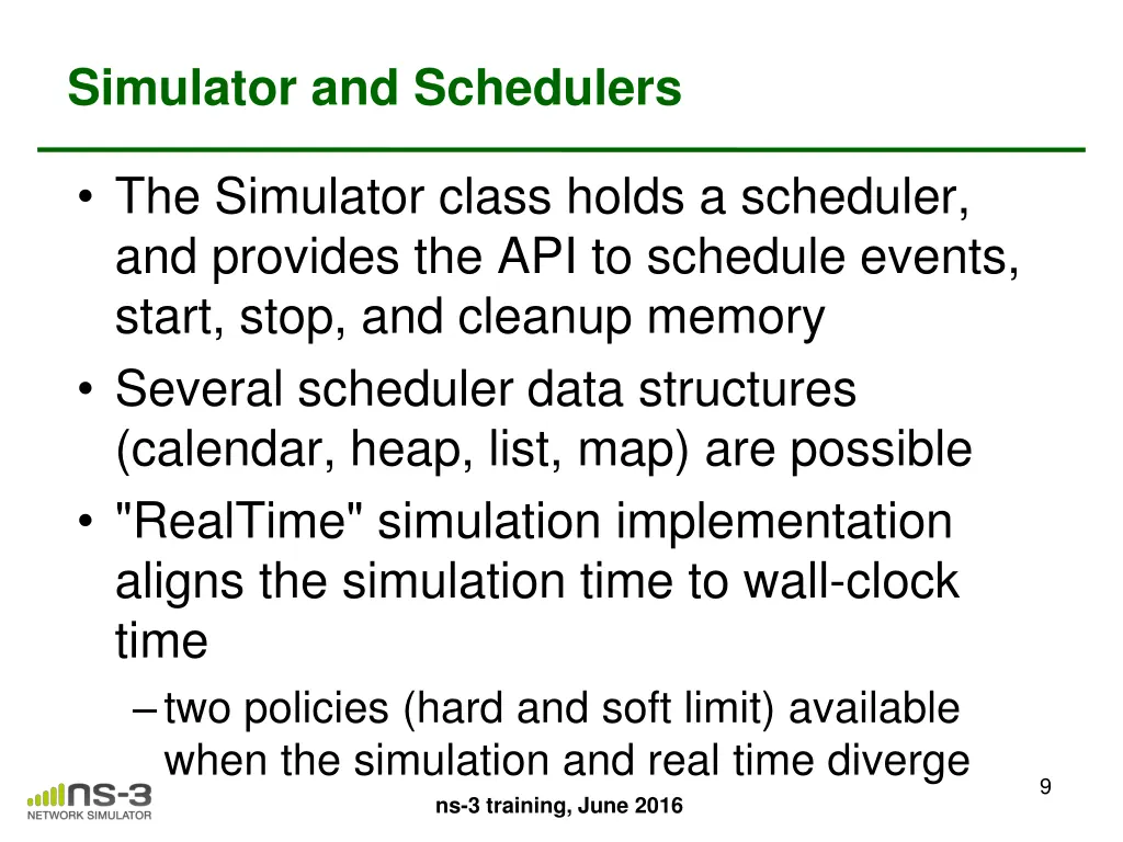 simulator and schedulers