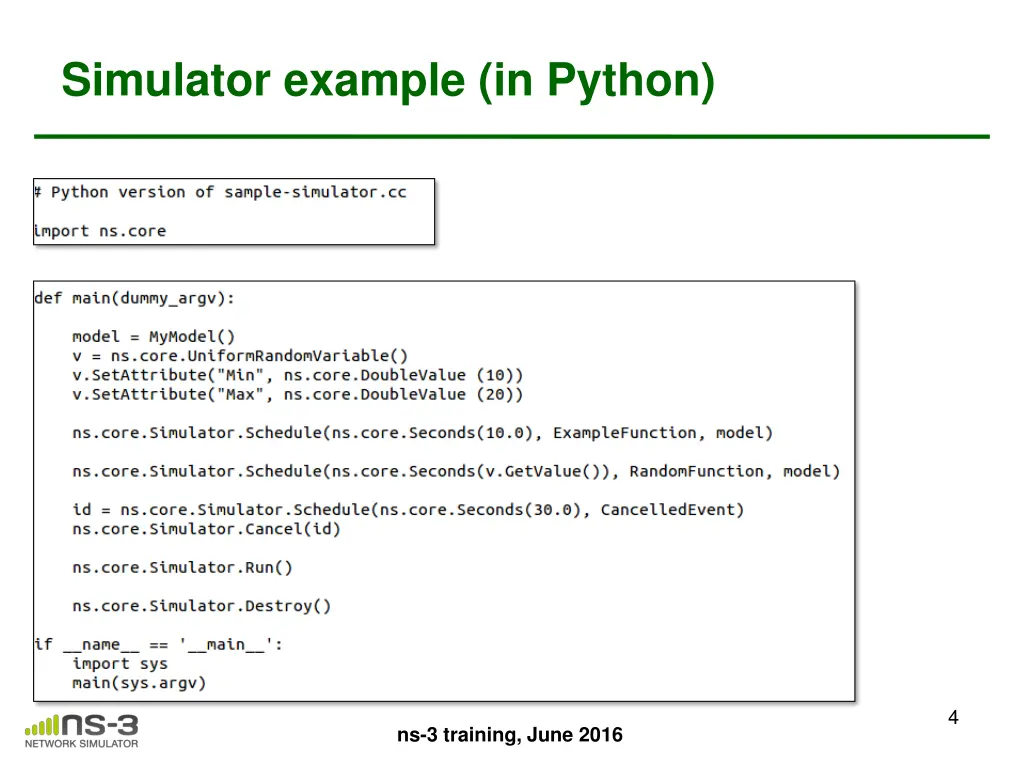 simulator example in python