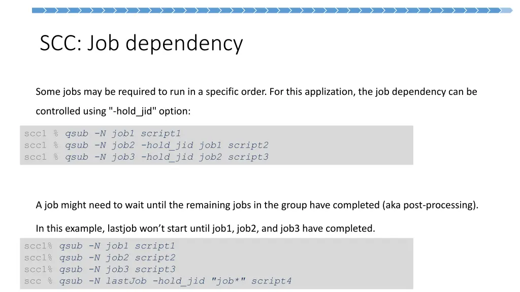 scc job dependency