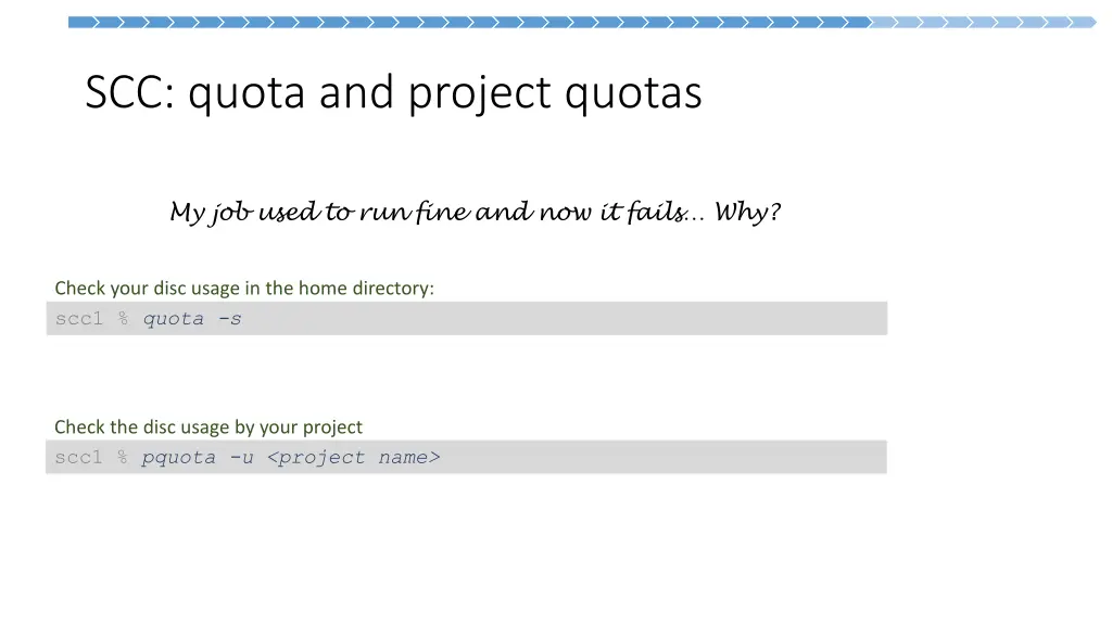 scc quota and project quotas