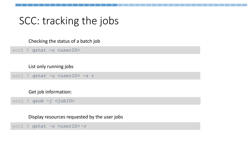 scc tracking the jobs