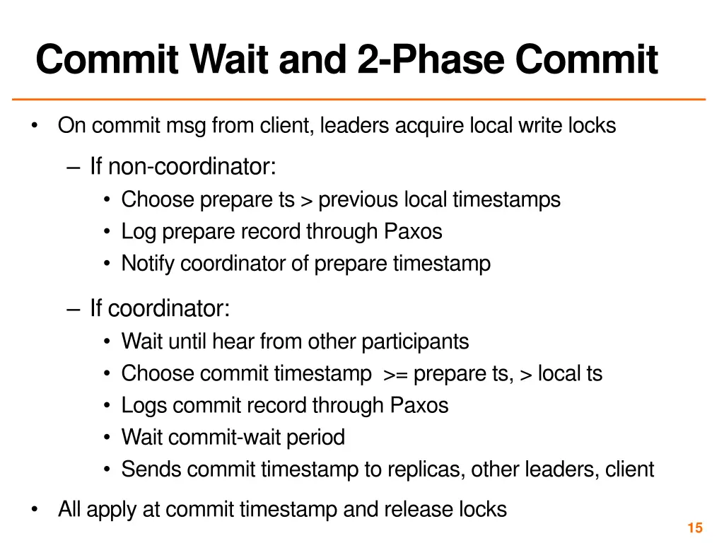 commit wait and 2 phase commit