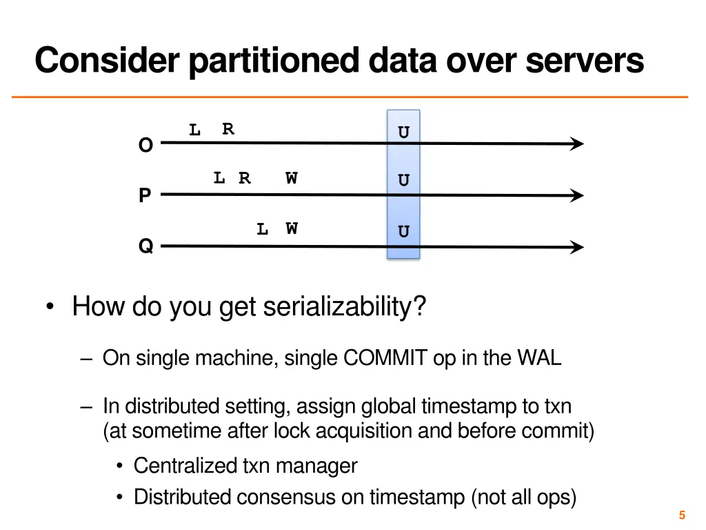 consider partitioned data over servers 1