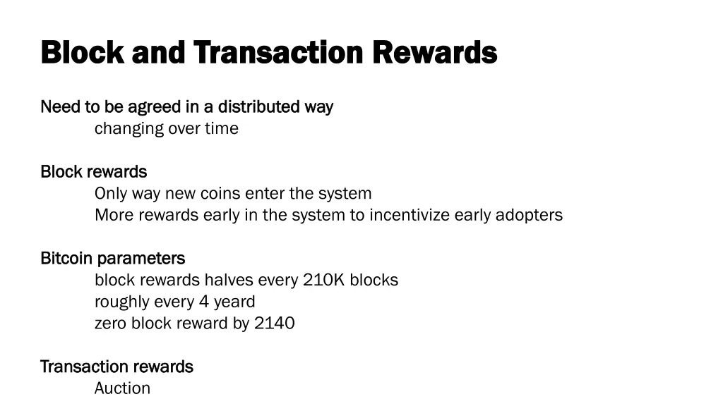 block and transaction rewards block