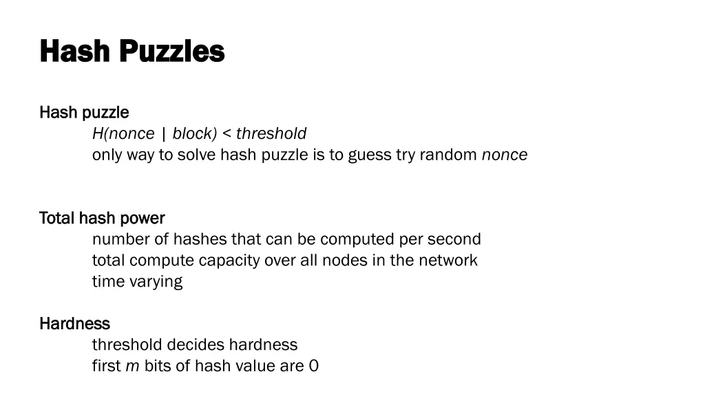 hash puzzles hash puzzles